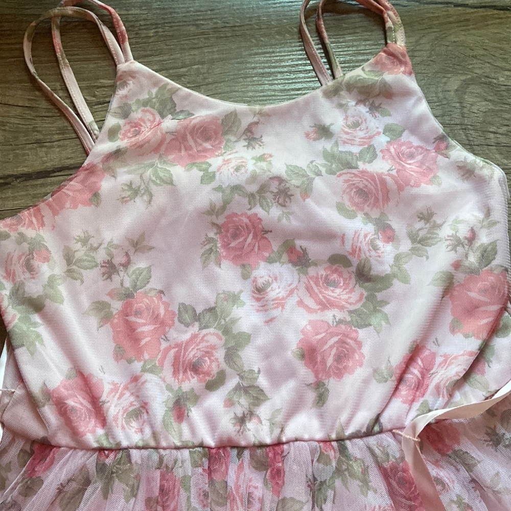 Long rose pink dress